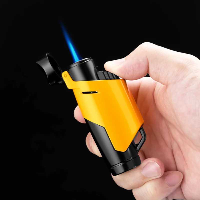 

Многофункциональная ветрозащитная одинарная прямая прямая зажигалка для сигар из металлического материала, портативная зажигалка для сигар для мужчин, элитный подарок