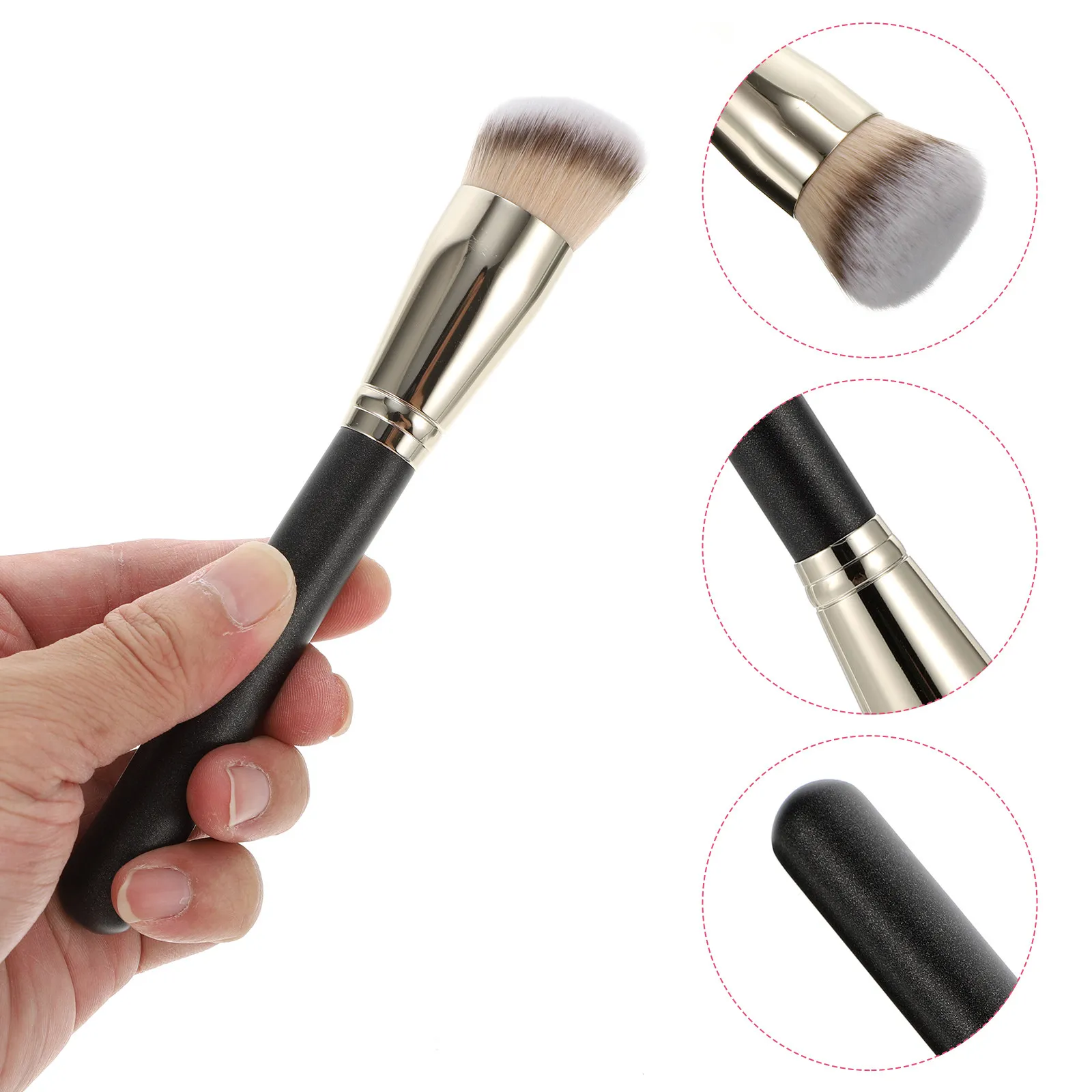 High-Density Synthetic Makeup Foundation Brush – Portable, Lightweight, Multi-Function Blending Brush for Flawless Application