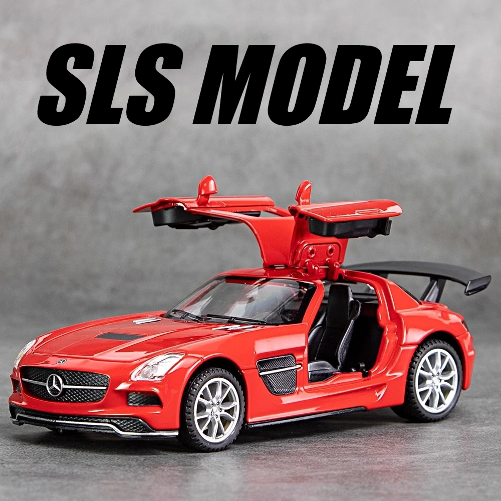 1:32 SLS E300L Alloy Car Model Toy Diecast Metal Doors Opened Sound Light Pull Back Vehicles Models Collection Gifts for Boys
