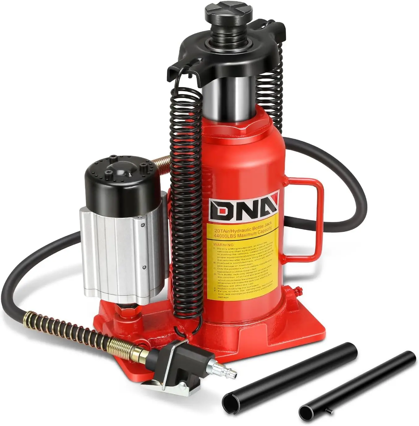

20 Ton Air Hydraulic Bottle Jack for Cars, Trucks, and RVs - Dual Operation Modes with Safety Valve