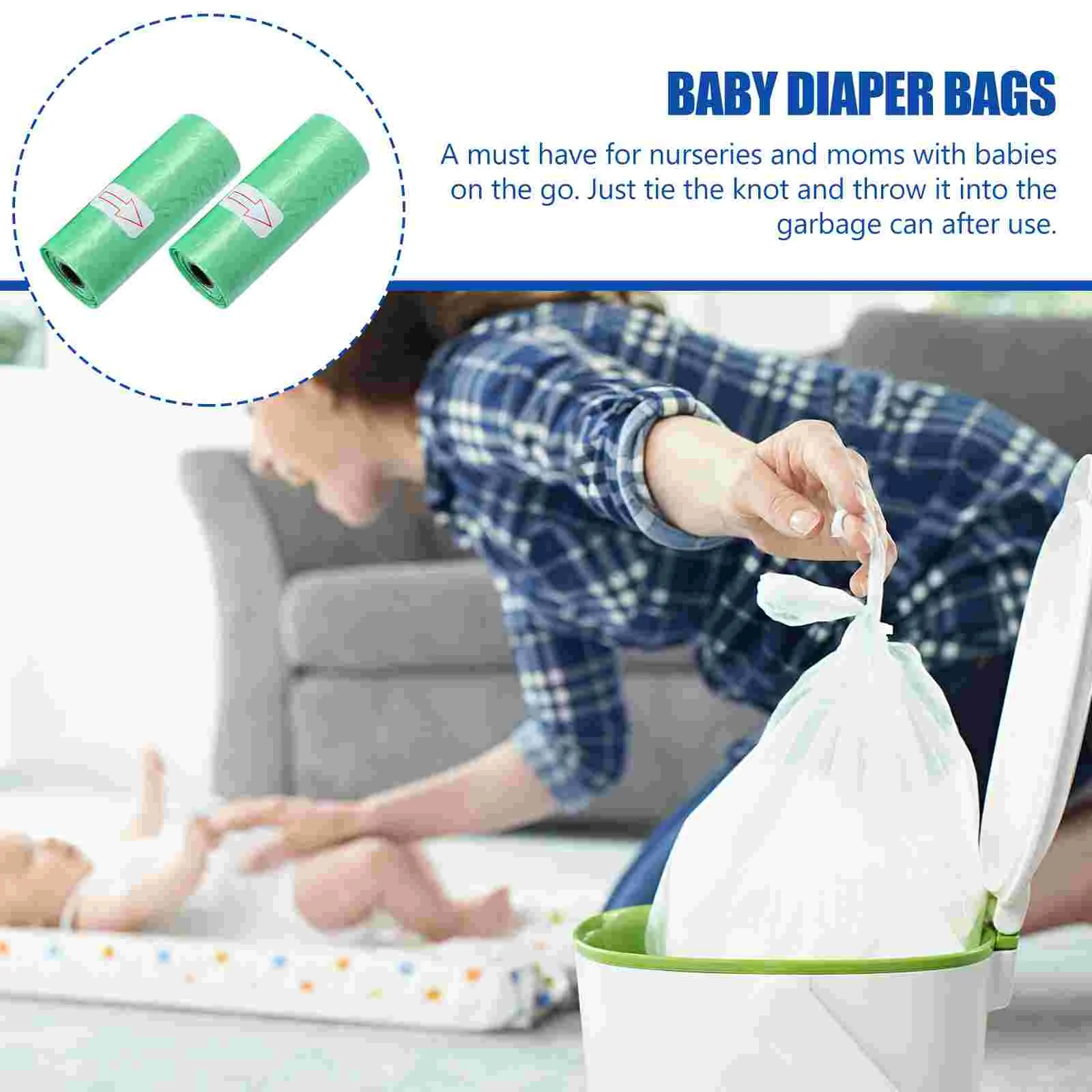 10 Rolls Trash Plastic Bag Garbage Bags Plastic Large Dog Poop Small Refill Diapers Rubbish Baby Storage Bags(Random Color)