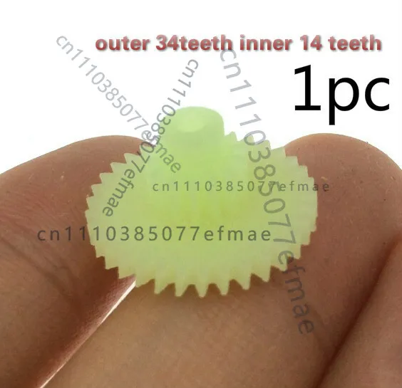 1 pieza de engranaje exterior de 34T y interior de 14T para reproductor de casetes TASCAM 112MK2 122MK3