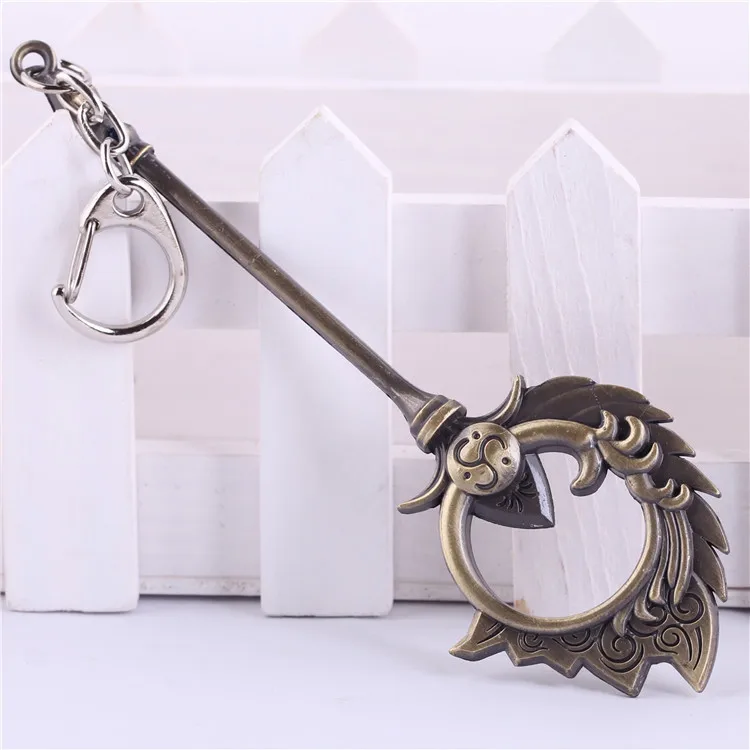 League of Legendes The Tidecaller Nami Weapon Model Pendant Keychain Metal Key Ring Finder Collection Gift For Fans Game Jewelry