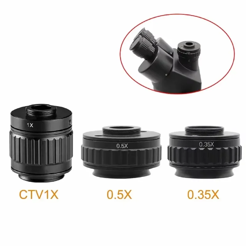0.35X 0.5X C Mount Microscope Camera Adapter Industrial Video Lens Connector Port for Digital Microscope Inspection Repair