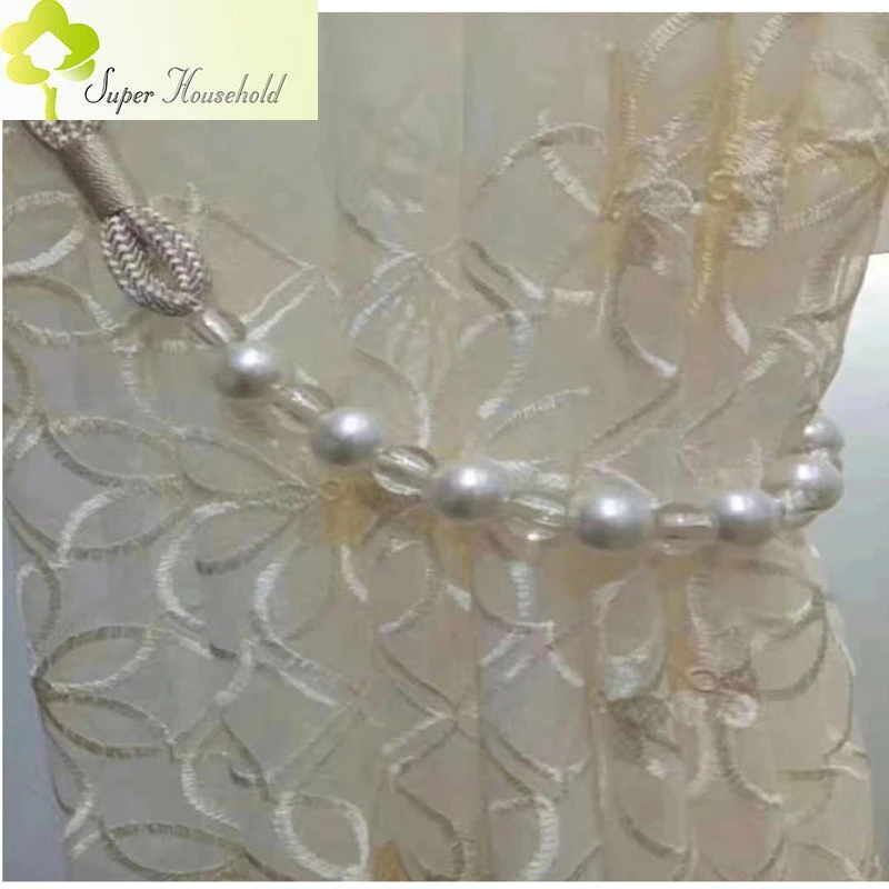 White Lace Luxury Sheer Curtains Panels Floral Embroidery Tulle for Living Room Window Bedroom Privacy Translucent Yarn Drapes