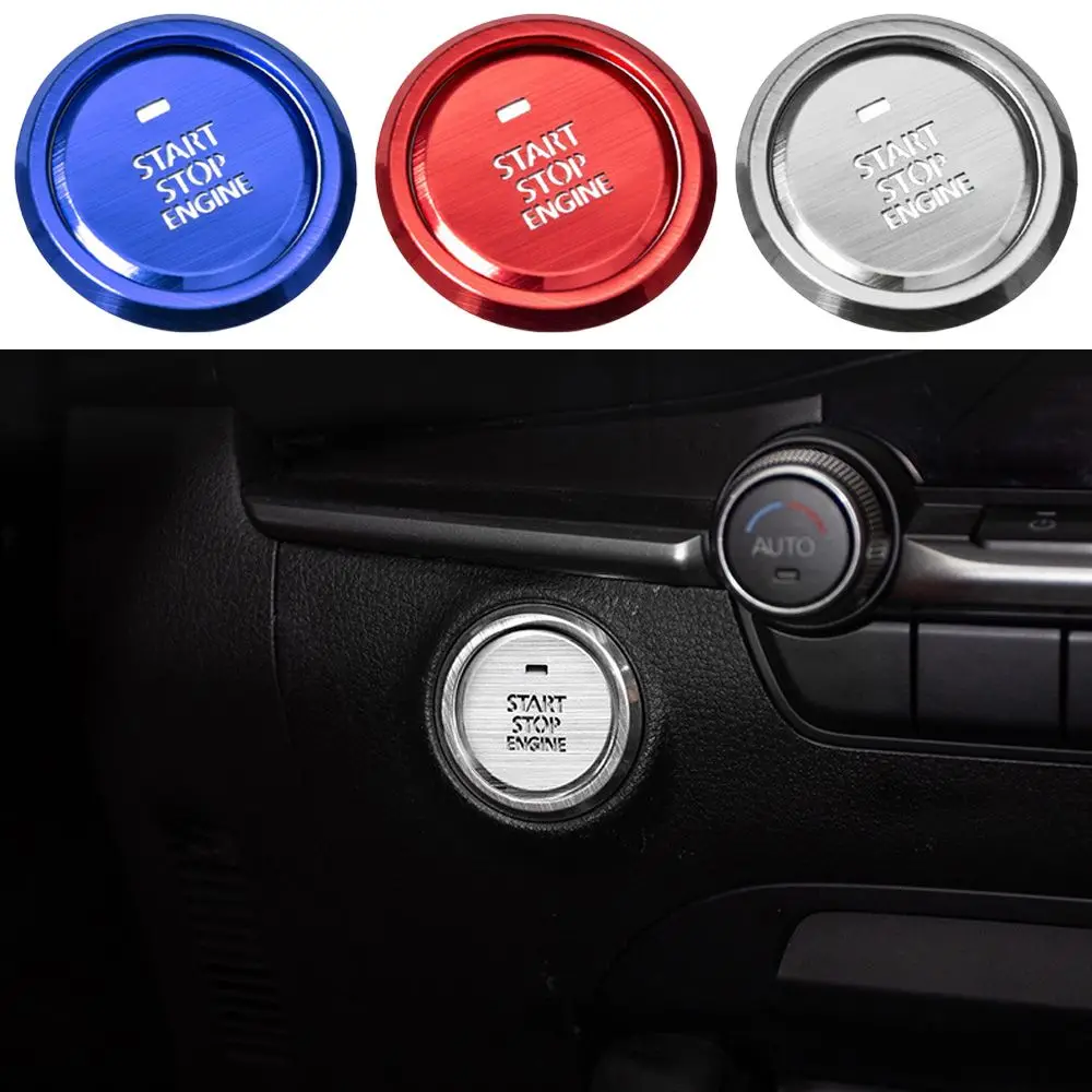 Quality Lgnition Button Cover Start Stop Switch Replacement Auto Parts One Click Start Decoration For Mazda 3 For Axela CX-30