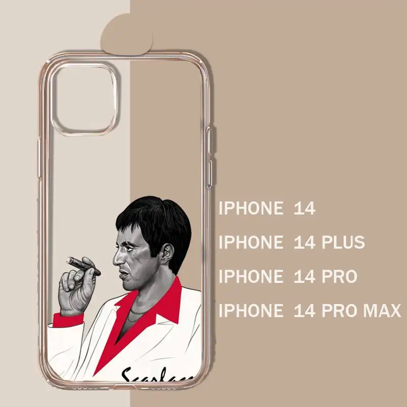 Scarface 1983 film Al Pacino Phone Case Transparent soft For iphone 11 13 12 14 15 pro max mini plus