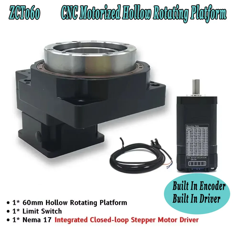 Precision Hollow Rotary Platform 360° CNC Indexing Table, Stepper/Servo Motor Driven Positioning System-Replacement for DD Motor