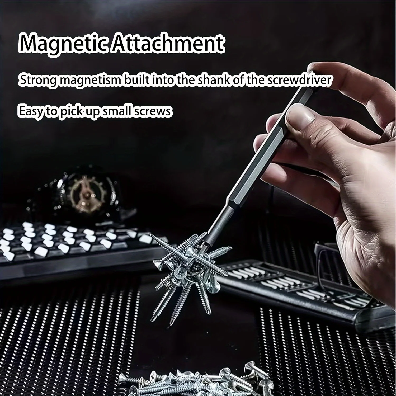 24-in-1 Precision Screwdriver Set with Aluminium Alloy Handle, Highly Hardened Metal Bits, Swivelling Design, Disassembly Kit