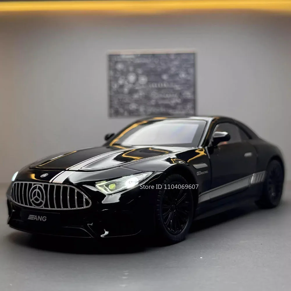 1:22 مقياس SL63 G800 نموذج سيارات مصغرة لعب دييكاست سبيكة المركبات الجبهة عجلة القيادة ضوء الصوت التراجع نماذج الكبار هدية