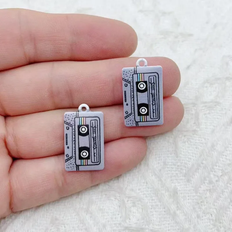 10pcs alloy jewelry accessories, oil drop printed magnetic tape pendant pendant, retro series, handmade DIY earrings, bags and s view 3