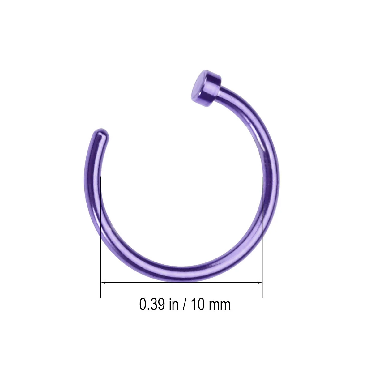 

2 pcs Titanium Steel Nose Ring 10Mm C-Shaped Open Hoop For Women Men High Polish Surgical Grade Non Toxic Piercing Jewelry Daily