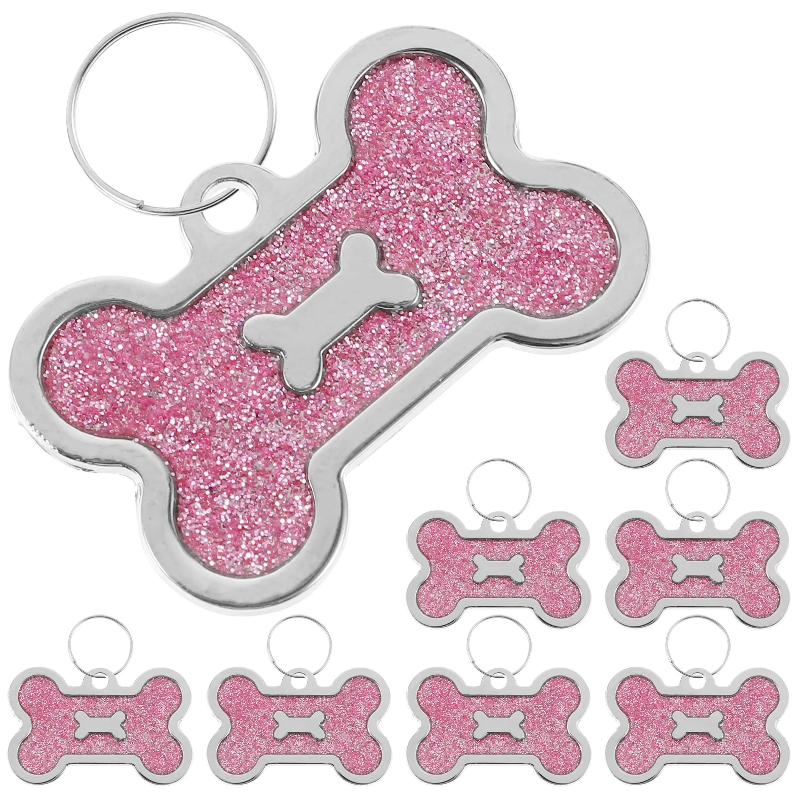 

8 Pcs Pet ID Tag Dog Tags for Pets Name Collar Information Small Puppy Zinc Alloy