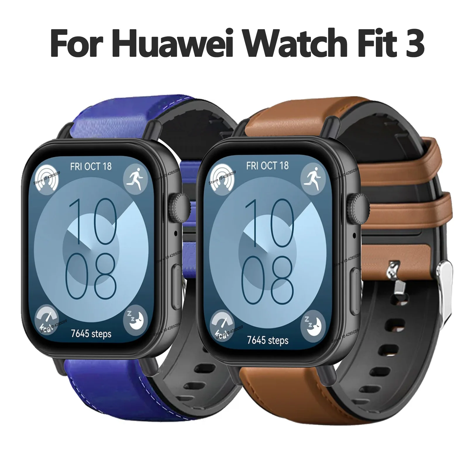

Silicone Leather Strap For Huawei Watch Fit 3 Smartwatch Watchband Sport Breathable Bracelet watch Fit 3 Connector Accessories