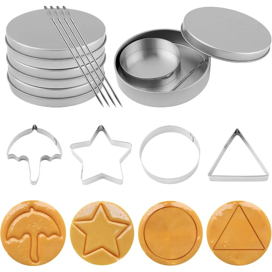 

12 шт., игровые резаки Ce из нержавеющей стали, корейские инструменты для изготовления конфет и сахара с зонтиком, треугольная звезда, круглые формы для печенья для