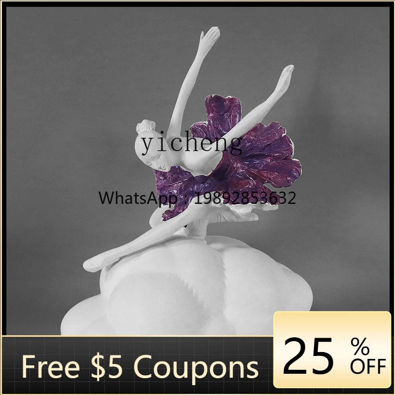 DS Sandstone Crafts Girl Ballet Figure Sculpture Ornament Living Room Decoration