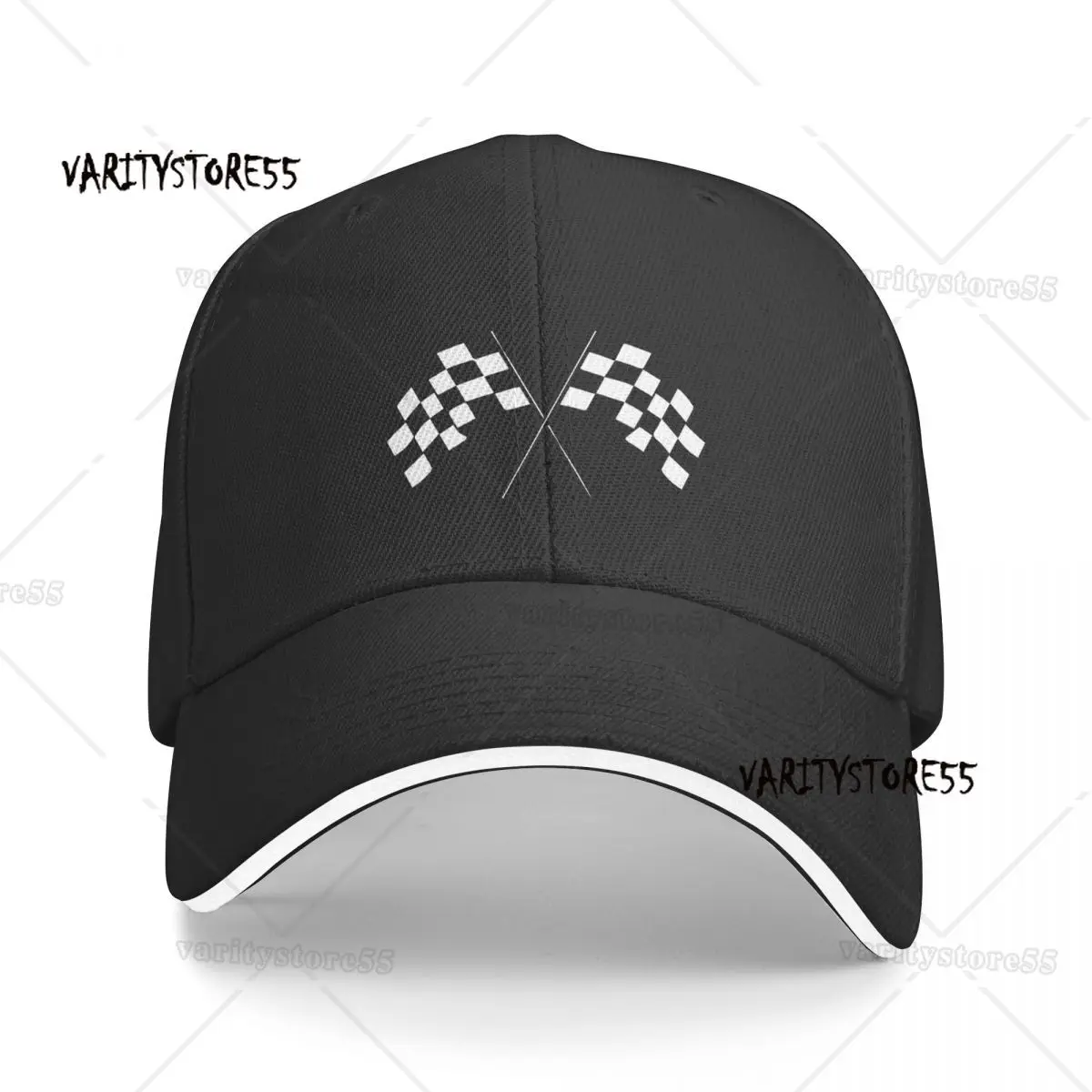 Gorra de béisbol con bandera a cuadros para hombre y mujer, gorro de béisbol ajustable con diseño de coche de carreras personalizado, Snapback de primavera