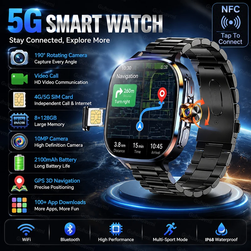 Men'S Fashion App - All-Network 5G/4G SIM Smart Watch 8GB+128GB