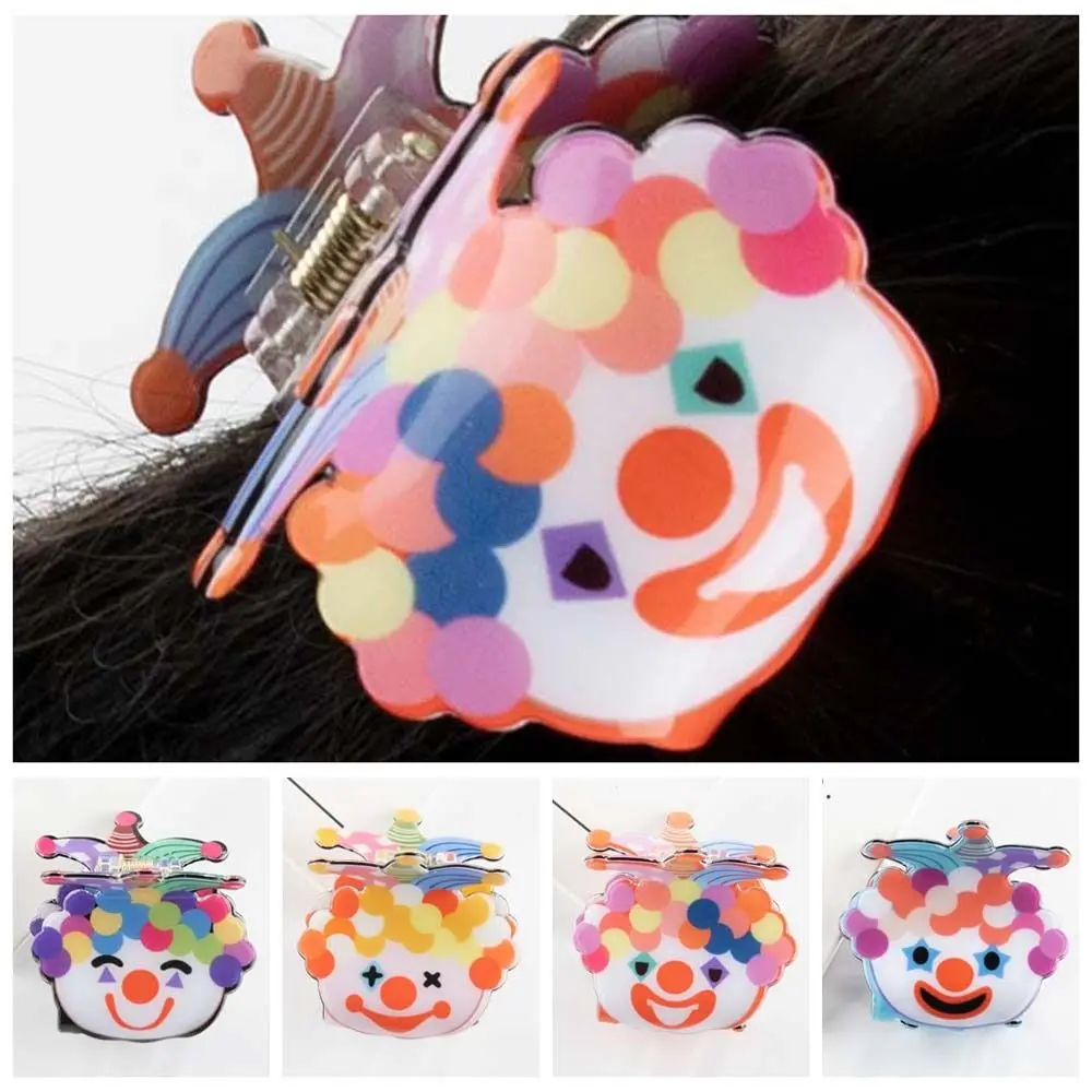 

Cute Joker Clown Hair Claw Colorful Acrylic Ugly Doll Shark Clip Funny Korean Style Cartoon Hair Clips Daily