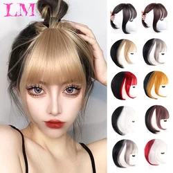 Lm Zwart/Lichtbruine Clip In Haar Pony Haarstuk Accessoires Synthetische Nep Pony Clip In Hair Extensions Clip In Haarstukken