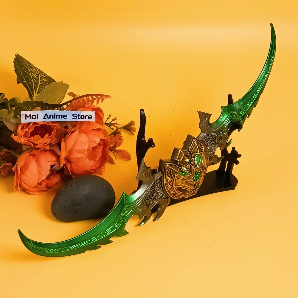 

Металлическая катана World of Warcraft 11,2 дюйма, самурайский клинок, аниме-нож Аззинот, японская катана в натуральную величину, игрушка-подарок