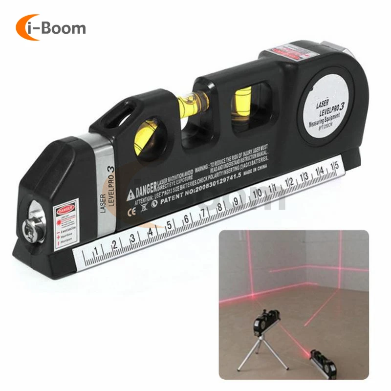 Vertical Horizontal Laser Level Tape Adjustable Multifunctional Standard Ruler Cross Lines Measuring Level Laser Instrument tool