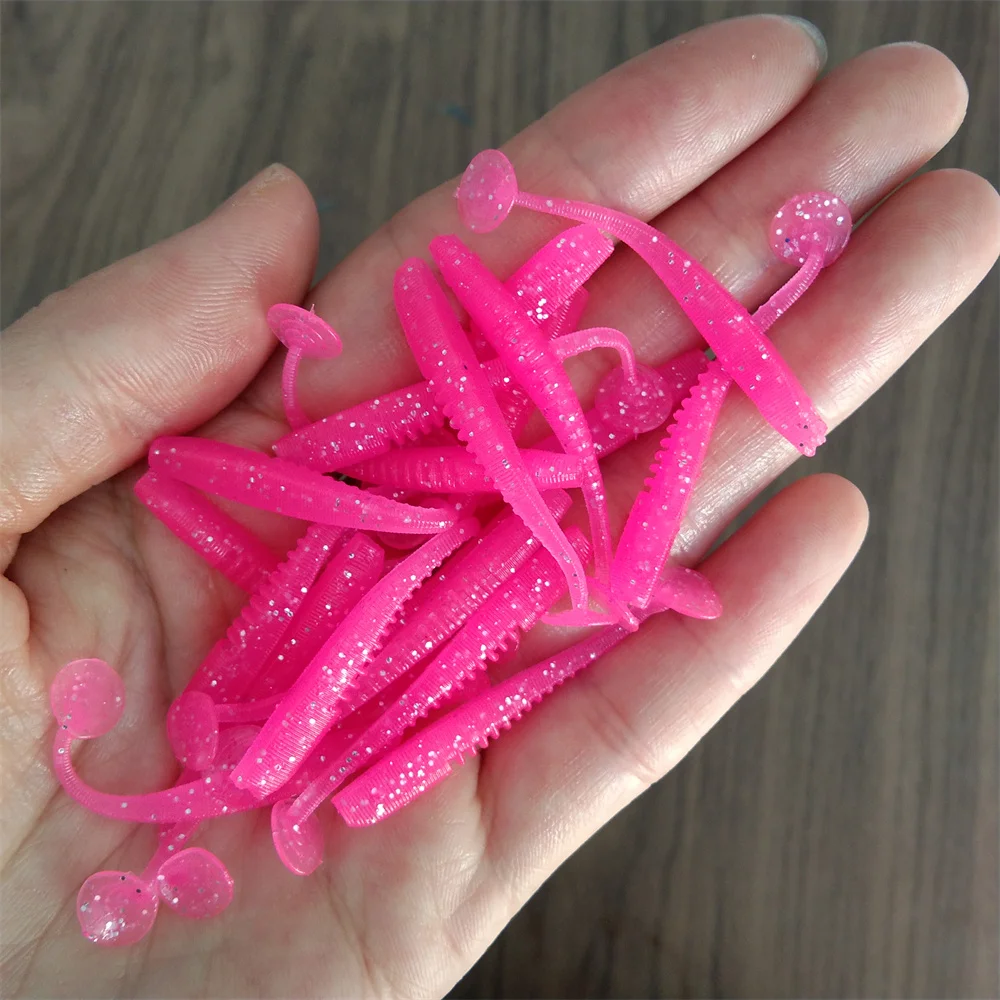 TSURINOYA 6 bags 120pcs T Tail Soft Bait Fishing Lure FLEX 38mm 0.4g Artificial Silicone UV Soft Baits For Ajing Rockfish