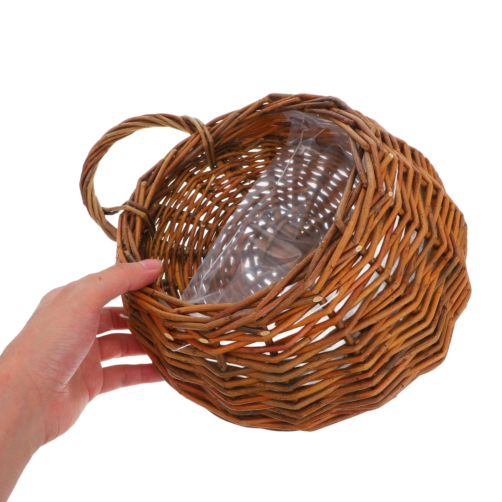 2 قطعة زهرة جدار الروطان معلقة حديقة زارع للديكور المنزل المنسوجة الزهرية سلة للزهور المجففة حاوية النبات