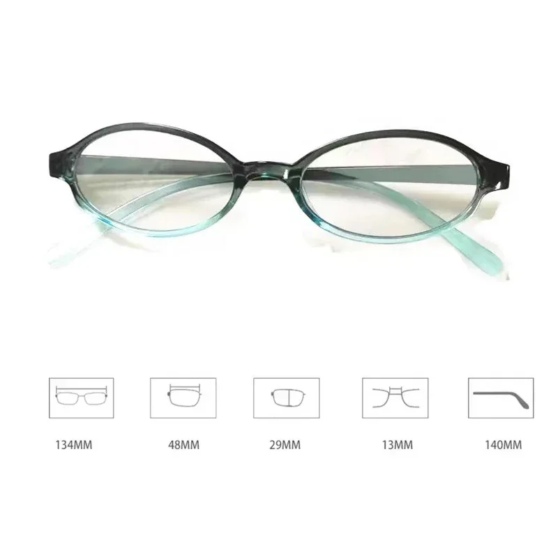Korean Fashion New Anti Blue Light Myopia Glasses Ladies Vintage Near Sight Eyewear Small Oval Frame Blue Light Blocking Glasses
