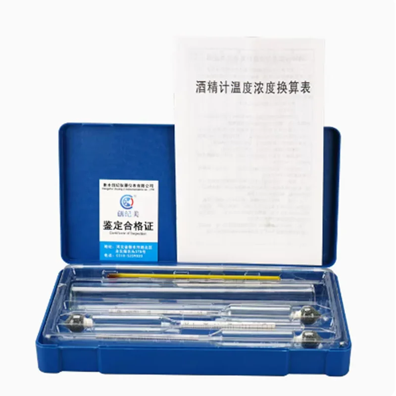 Xin Tester 0-40/40-70/70-100 Alcoholometers + Glass Test Tubes Set Alcohol Meter Wine Concentration Meter