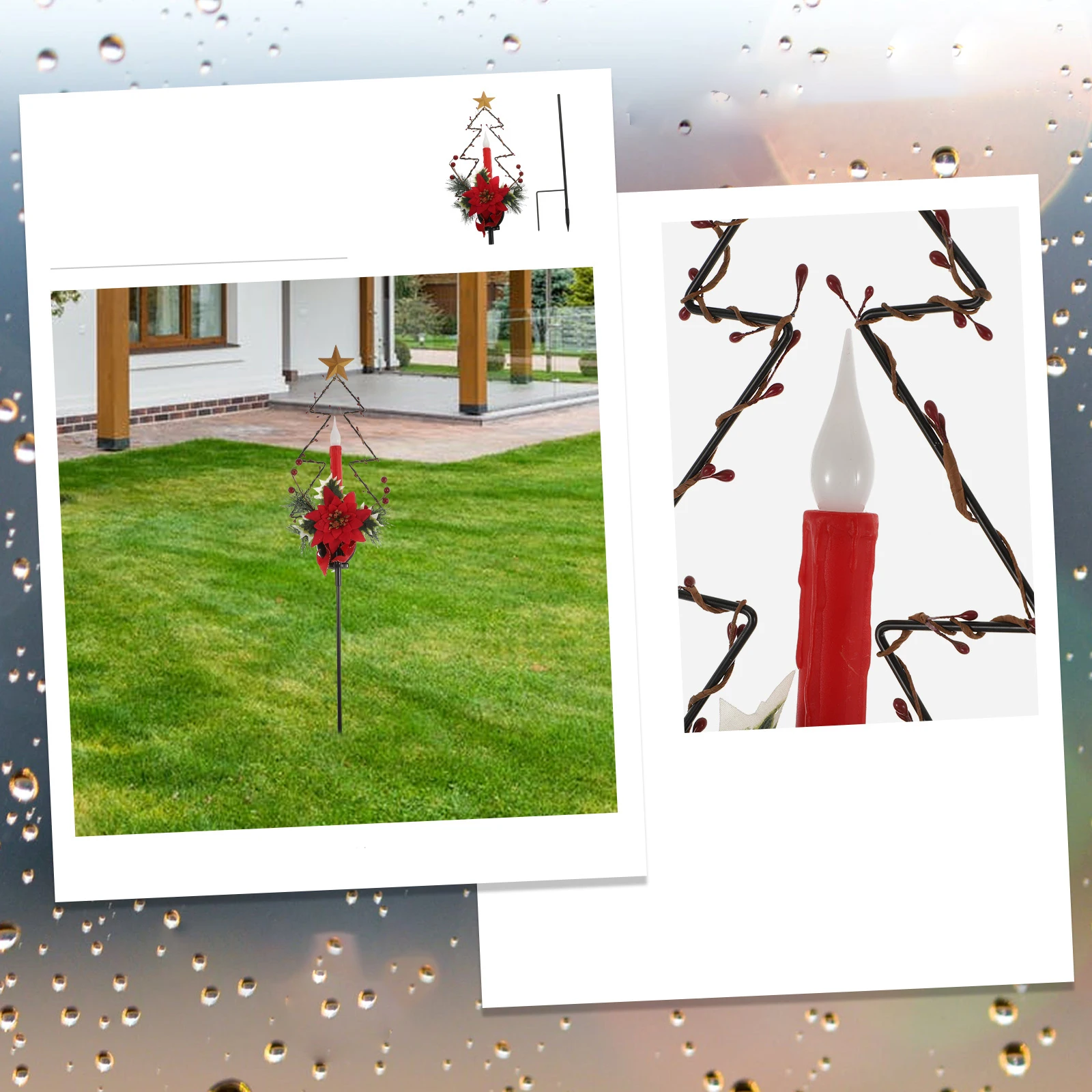 

Light Outdoor Decorations 12 LED Solar-powered Lawn Lamp Ground Lights Christmas Garden Driveways Terraces Scene