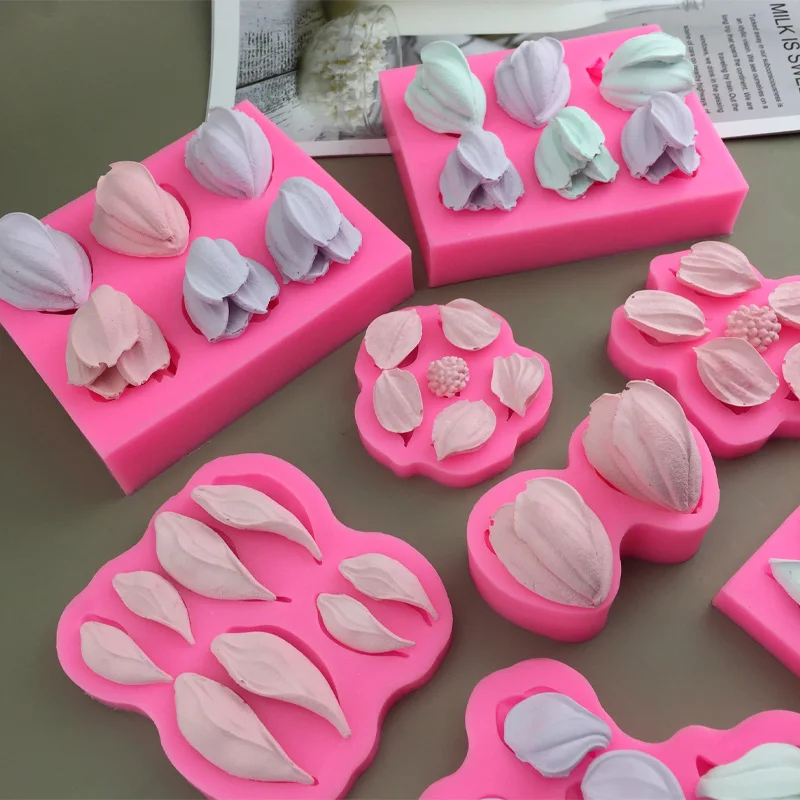 Petal Leaf Fondant Silicone Mold 3D Flower Cooking Wedding Decoration Baking Sugar Craft Molds Leaves DIY Cake Mold Decor Tools