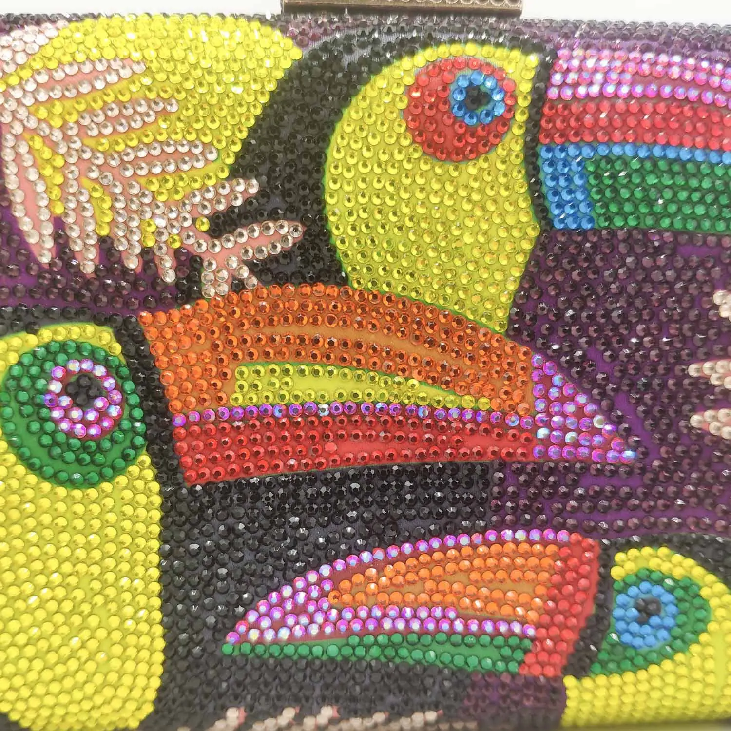 Neuheit Toucan Vogel Frauen Kristall Abendtaschen Strass Box Schminktäschchen Clutch Party Cocktail Handtasche Diamant Kette Geldbörse – Detail 9
