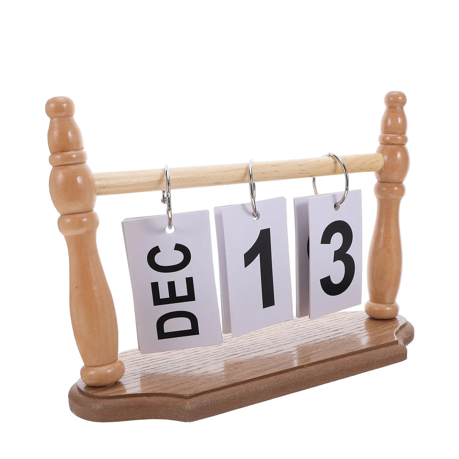 

Nordic Style Wood Flip Desk Calendar Perpetual Reusable Standing Tabletop Decorative Calendar for Office Home Study Living Room