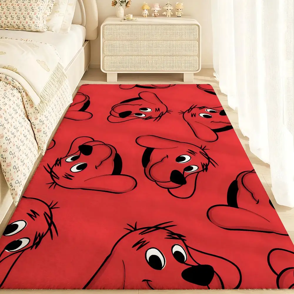 Clifford t-the B-Big R-Red D-Dog Floor Mat Soft Cartoon Flannel Non-Slip Kids Play Mat & Entrance Door Mat for Bathroom Bedroom view 3