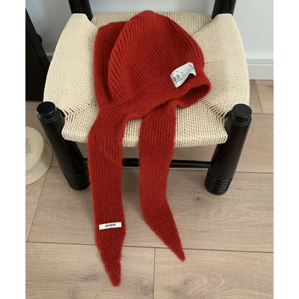 Creative Gift Casual Knitted Beanies Cap Solid Color Y2K Style Beret Cap Warm Portable Balaclava Hat Women