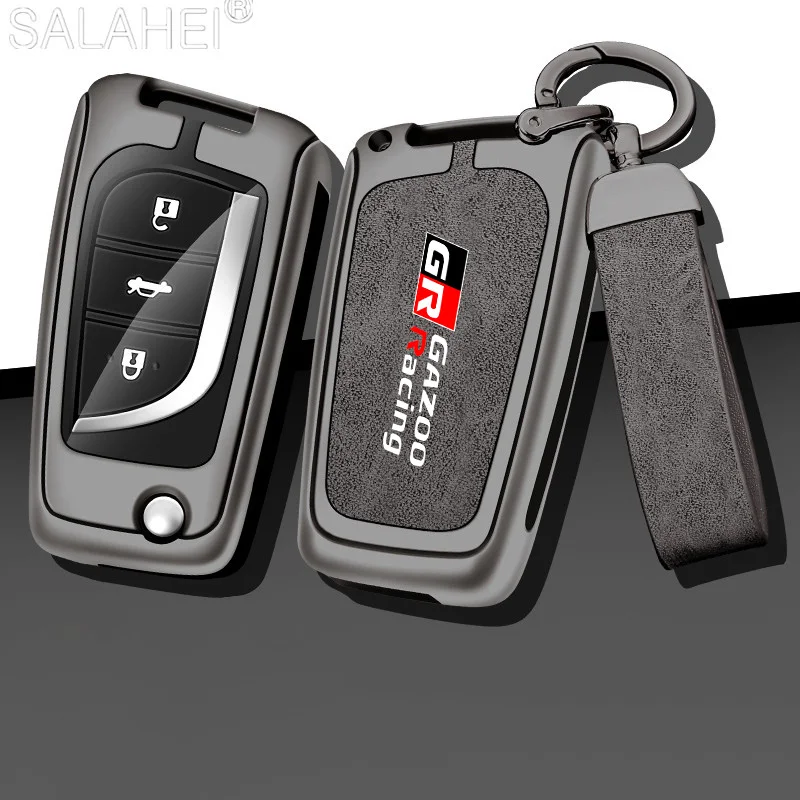 Zinc Alloy Car Key Case Protection Covers Shell For Toyota GR Gazoo Racing GR 86 Supra Yaris RAV4 Prius Corolla C-HR Camry Auris