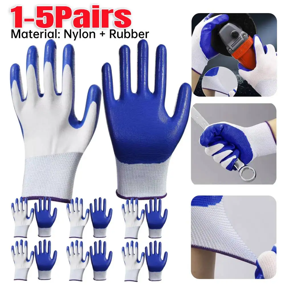 

1-5pair Garden Safety Work Gloves Wear Resistant Work Protective Gloves Multipurpose Breathable for Work Labor Protection