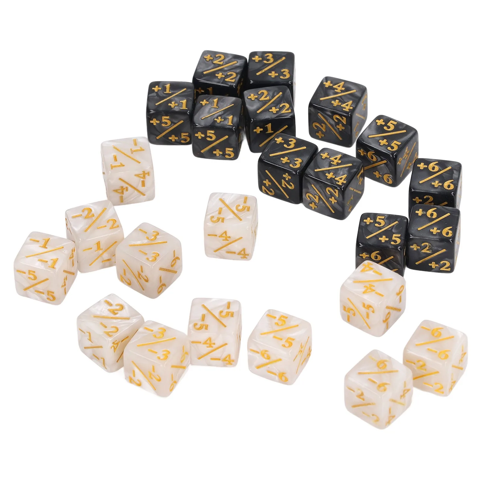 24 Pieces Dice Counters Acrylic Marble Creature Stats Clear Number Compatible Card Gaming Dice Counters