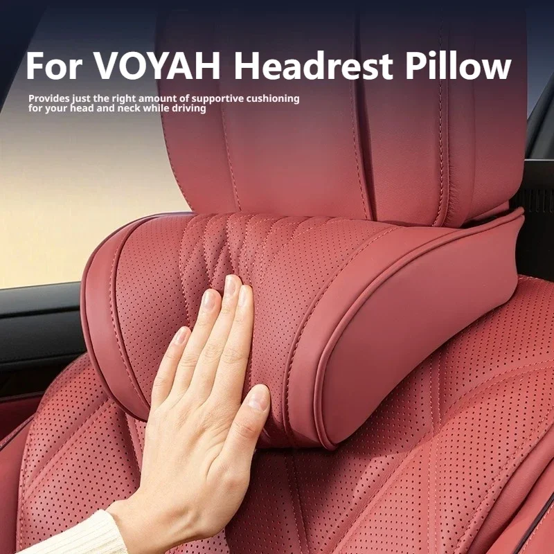 Luxury Nappa Leather Latex Car Neck Pillow For VOYAH FREE FREE+ Dreamer Dream+ Passion Courage AWD FREE EREV Dreamer PHEV