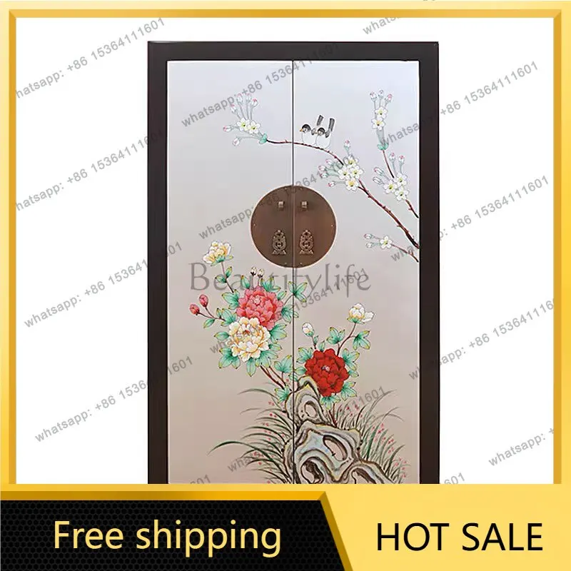 XX. Solid wood Chinese partition entrance cabinet Modern simple household storage large-capacity storage side cabinet