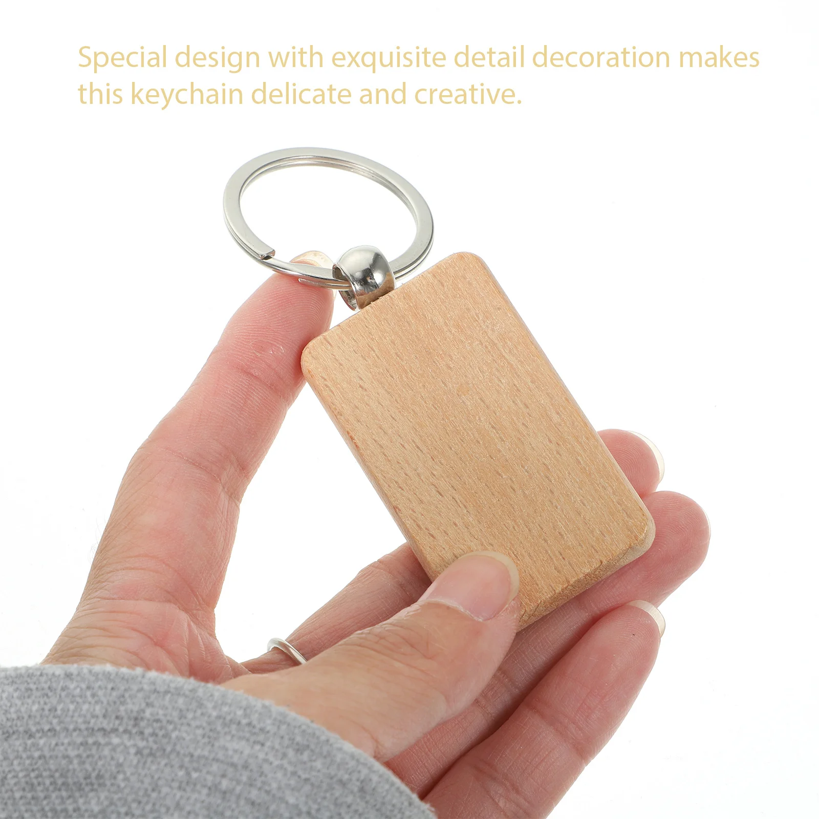 

20pcs Wooden Keychain Blanks Unfinished Wood Key Rings Engravable Diy Key Holder For Crafts Keychains For Sewing Tools