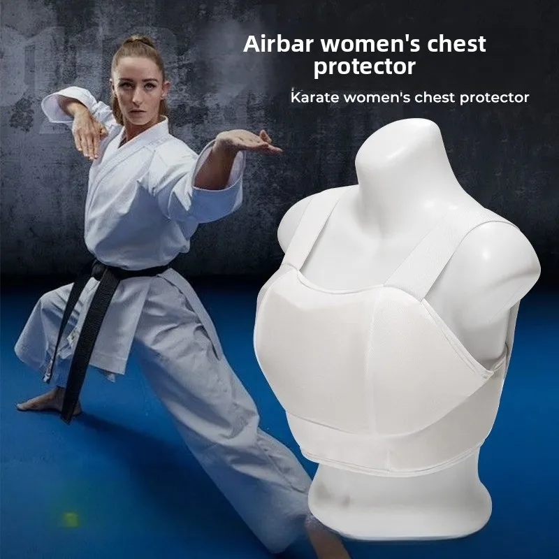 Damski ochraniacz klatki piersiowej do karate, miękka skorupa, komfortowy, sprzęt ochronny na zawody, ochraniacz do treningu karate dla dorosłych, zbroja ochronna.
