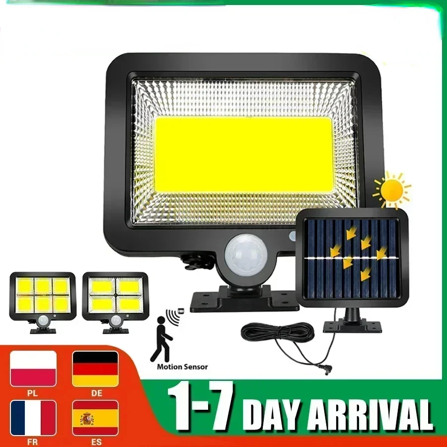 

Solar Lights Outdoor 100/120/128COB Split Wall Lamp 3 Modes Waterproof Motion Sensor Street Light For Home Garden Landscape