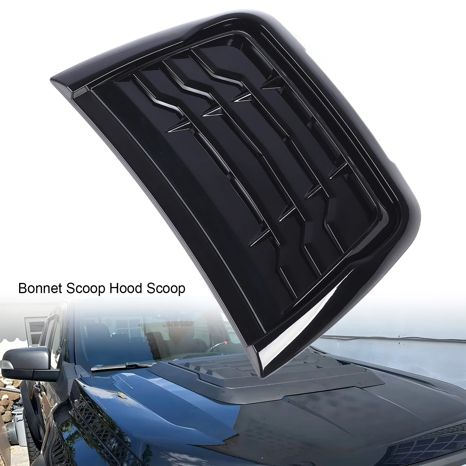 Car Bonnet Air Intake Vent Scoop Cover Glossy Black Hood Air Intake Trim Cover For Ranger XLT XLS XL 2015-2022