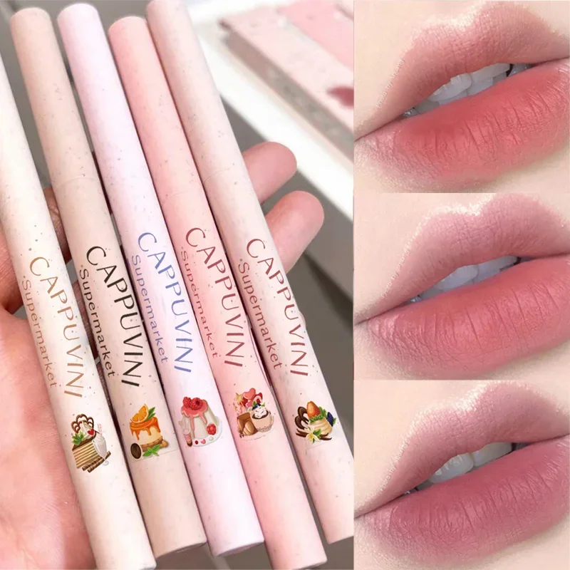 Matte Contour Lip Liner 5สีกันน้ำยาวนานอวบกำมะหยี่ลิปสติกธรรมชาติ Outline ริมฝีปากปากกาแต่งหน้าเครื่องสำอางค์