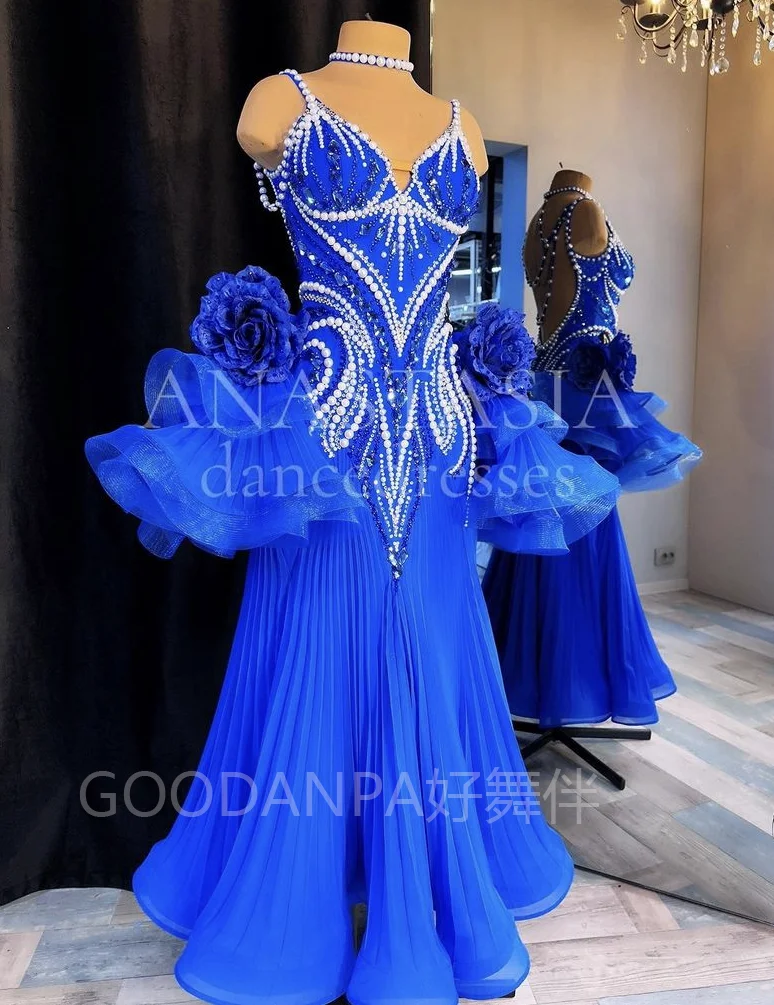 ballroom dance dress Costume Modern Competition Waltz Tango Ballroom Dance Dress Standard Girls Women  dance dress GOODANPAR