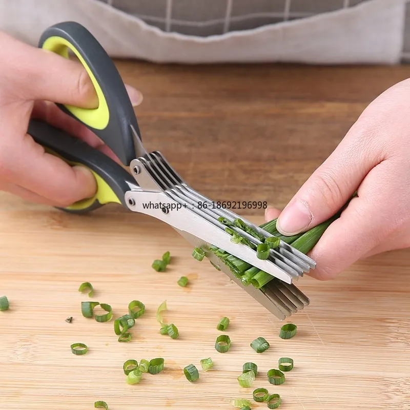 Stainless Steel Food Shears Multifunctional Five-layer Seaweed Shredder Kitchen Complementary Food Multi-layer Vegetable Cutter
