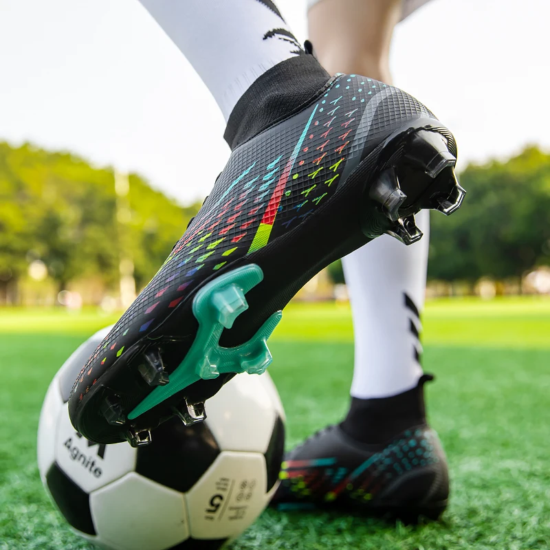 Men Soccer Shoes TF/FG Cleats Football Boots Anti-slip Grass Training Match Futsal Sports Shoes Kids Soccer Sneakers Size 35-45