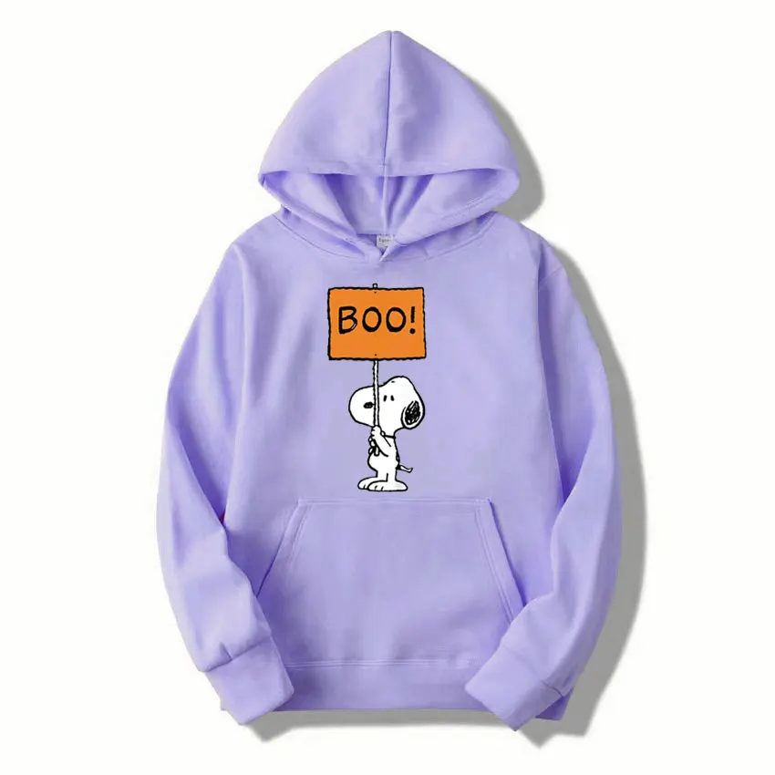 Peanuts Halloween Snoopy Boo! Men Hoodie Cartoon Fashion Women Oversized Sweatshirt Tops Spring Autumn Couple Pullover